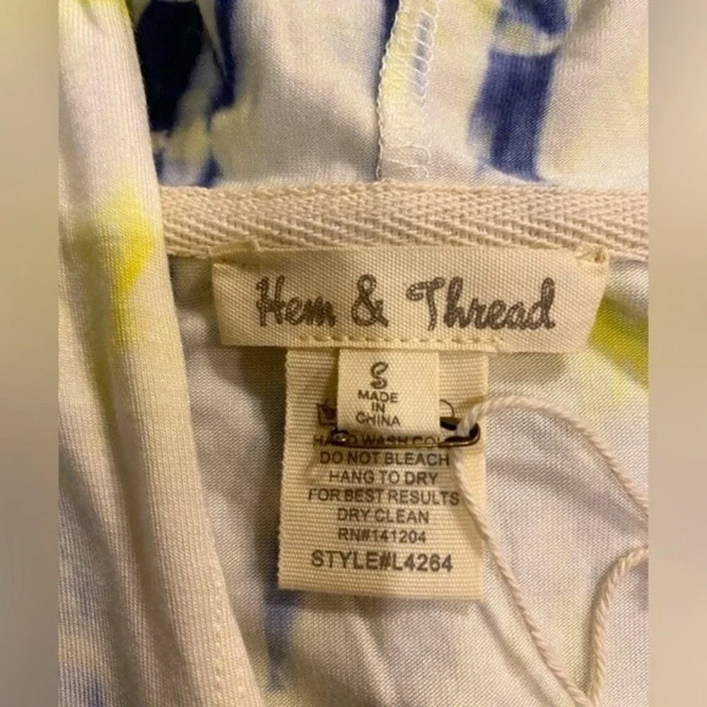 NWT Buckle Hem & Thread sleeveless tie dye hoodie / swimsuit coverup zip up S - Picture 3 of 11